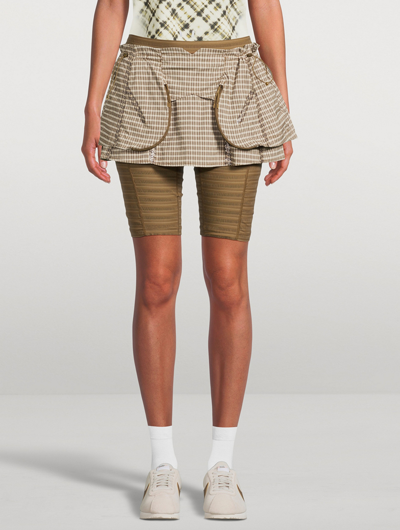 NIKE KNWLS Joan Two-In-One Skirt In Plaid Print | Holt Renfrew