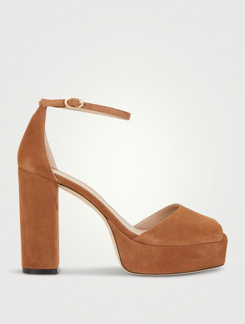 STUART WEITZMAN Sabrina Suede Platform Sandals | Holt Renfrew