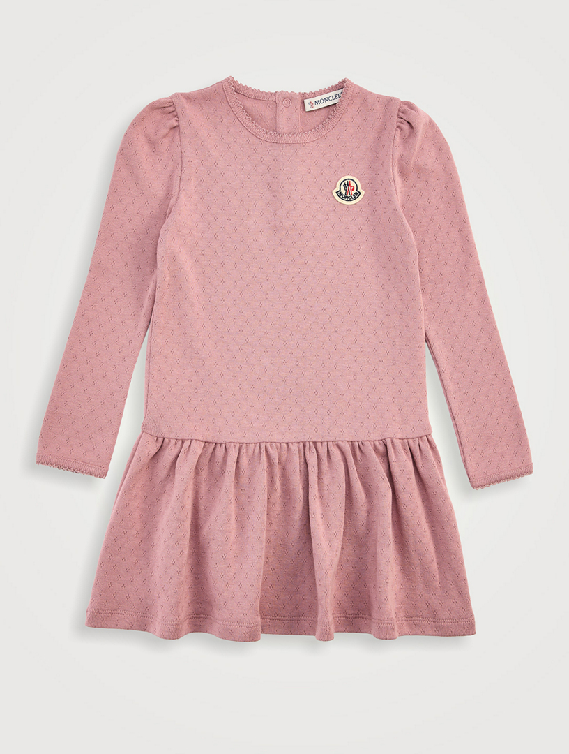 Robe plissée en coton à manches longues