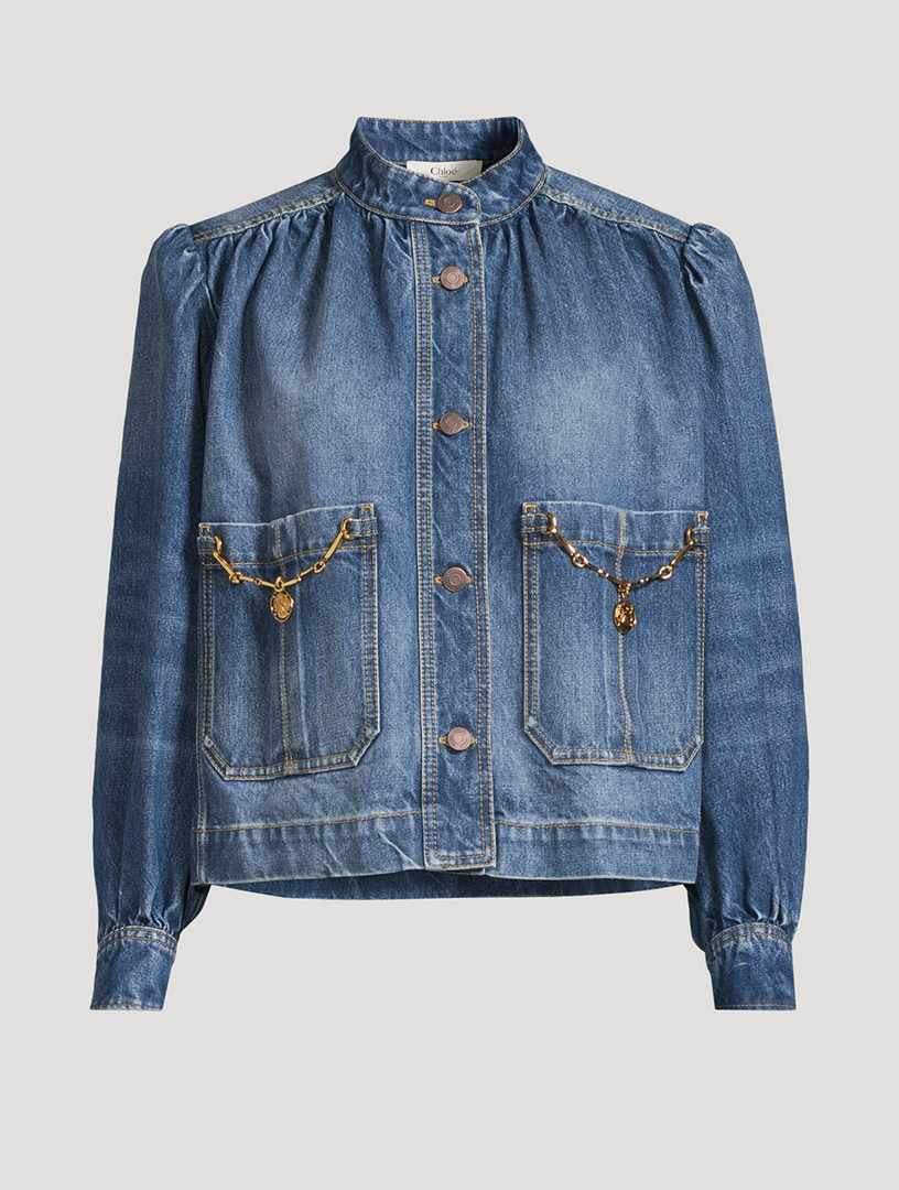 Veste en denim embelli