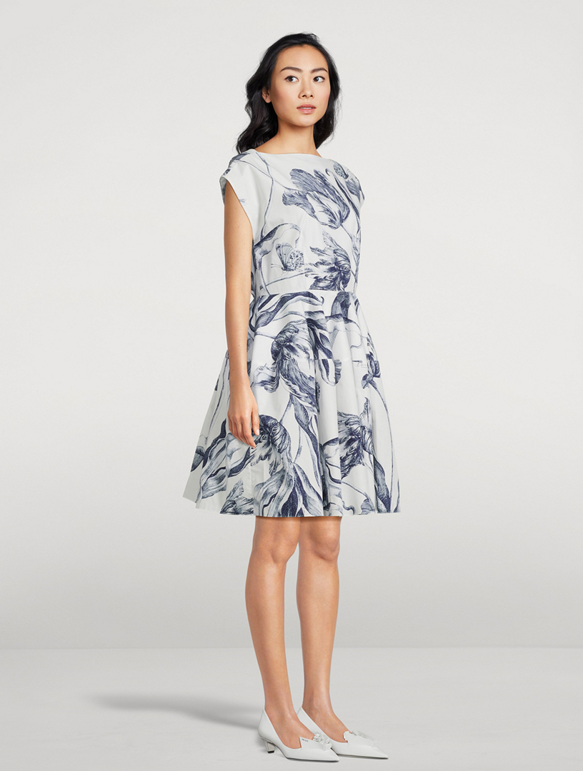 ERDEM Fit-And-Flare Mini Dress In Floral Print | Holt Renfrew