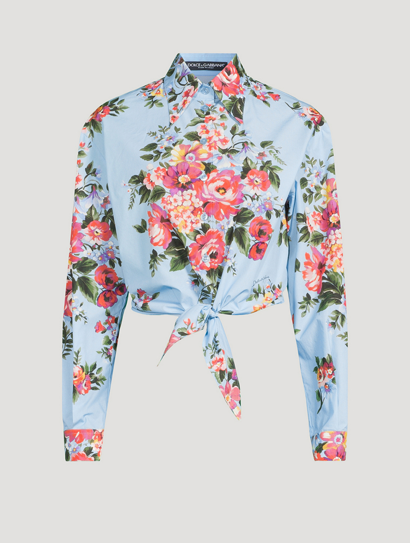 Tie-Front Shirt In Floral Print