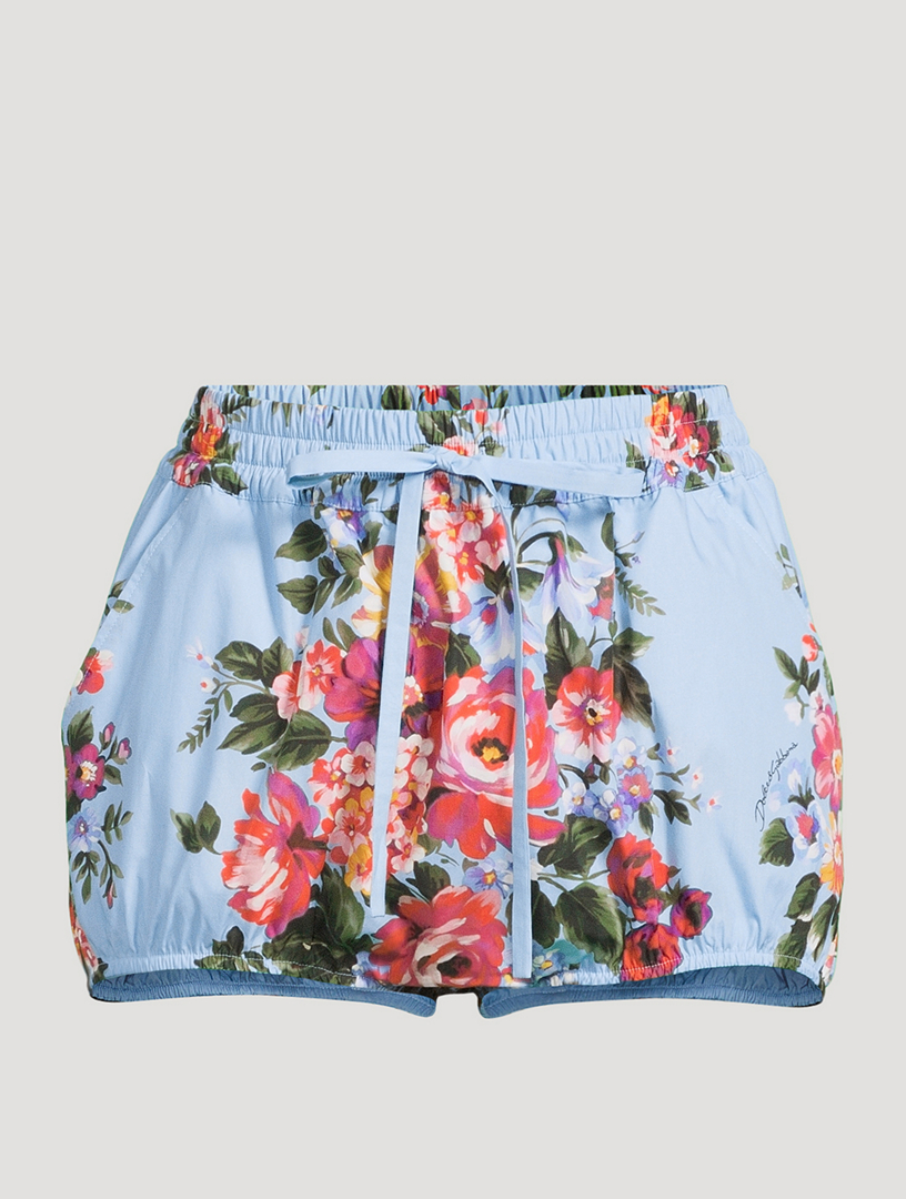 Bubble-Hem Shorts In Floral Print