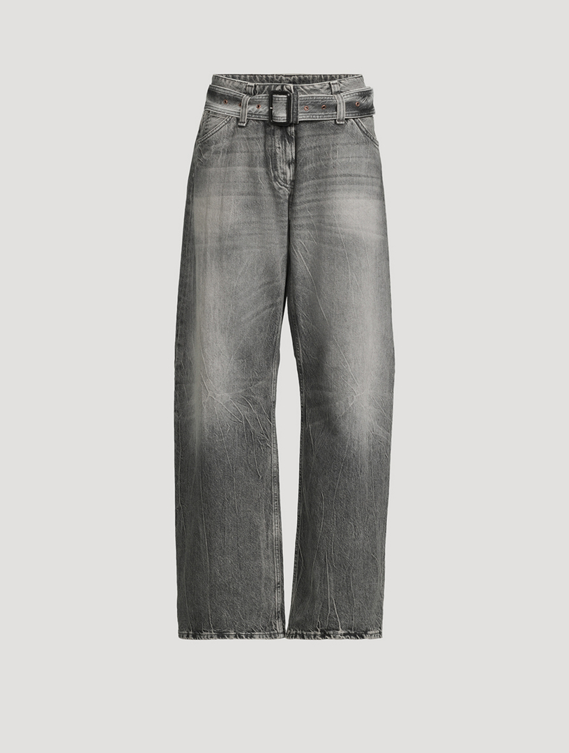 Jean à ceinture et à jambes larges