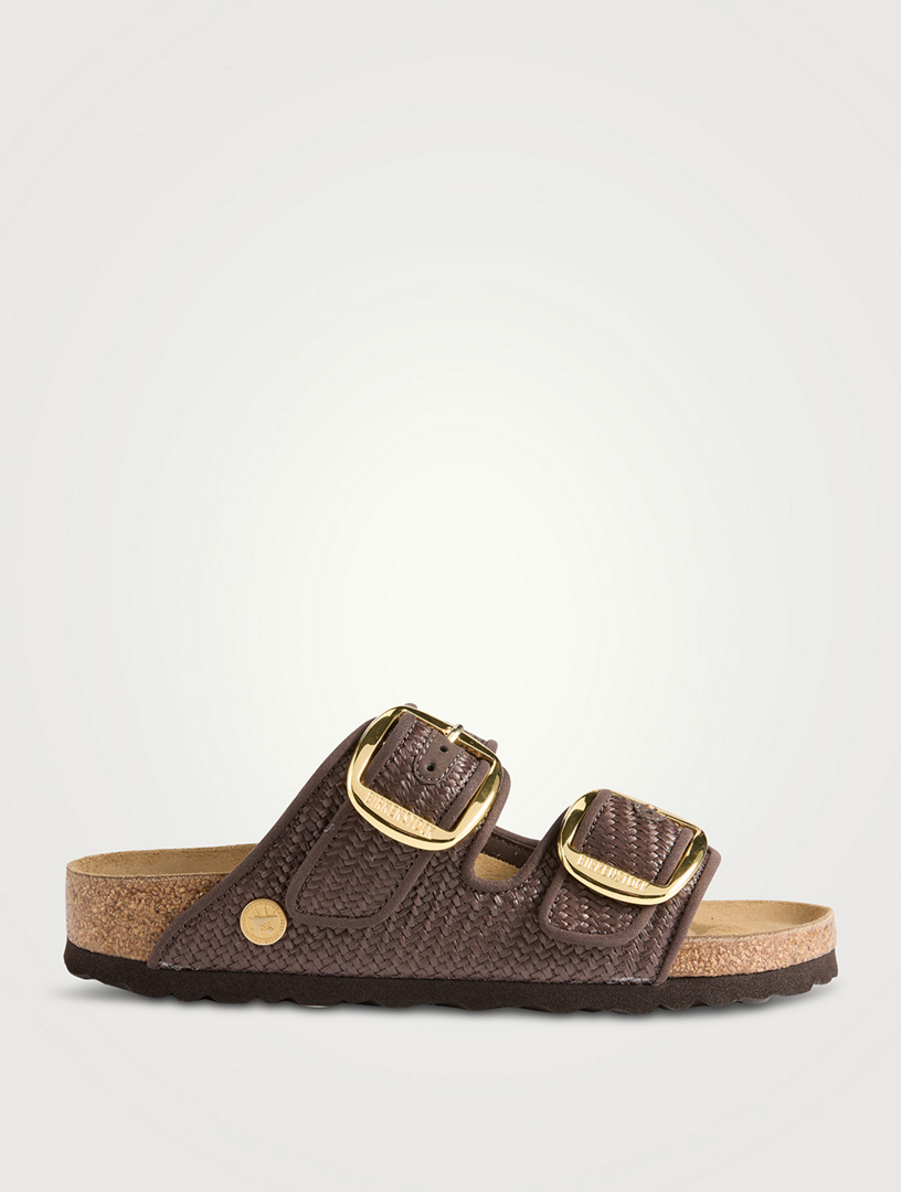 Arizona Big Buckle Raffia Slide Sandals