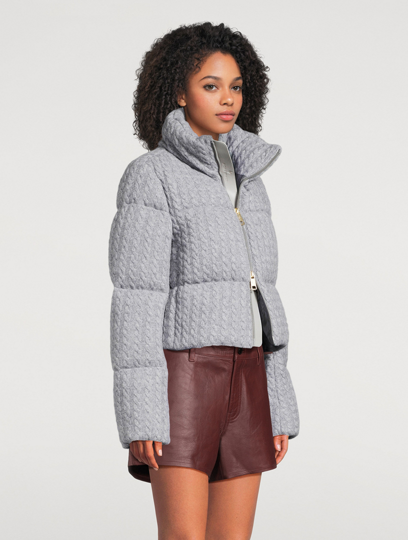NICOLE BENISTI Oxford Cable-Knit Down Jacket | Holt Renfrew