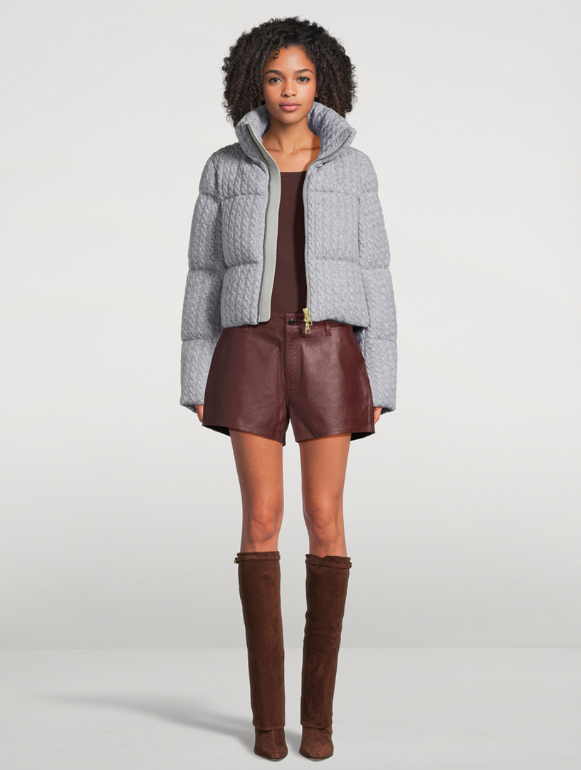 NICOLE BENISTI Oxford Cable-Knit Down Jacket | Holt Renfrew