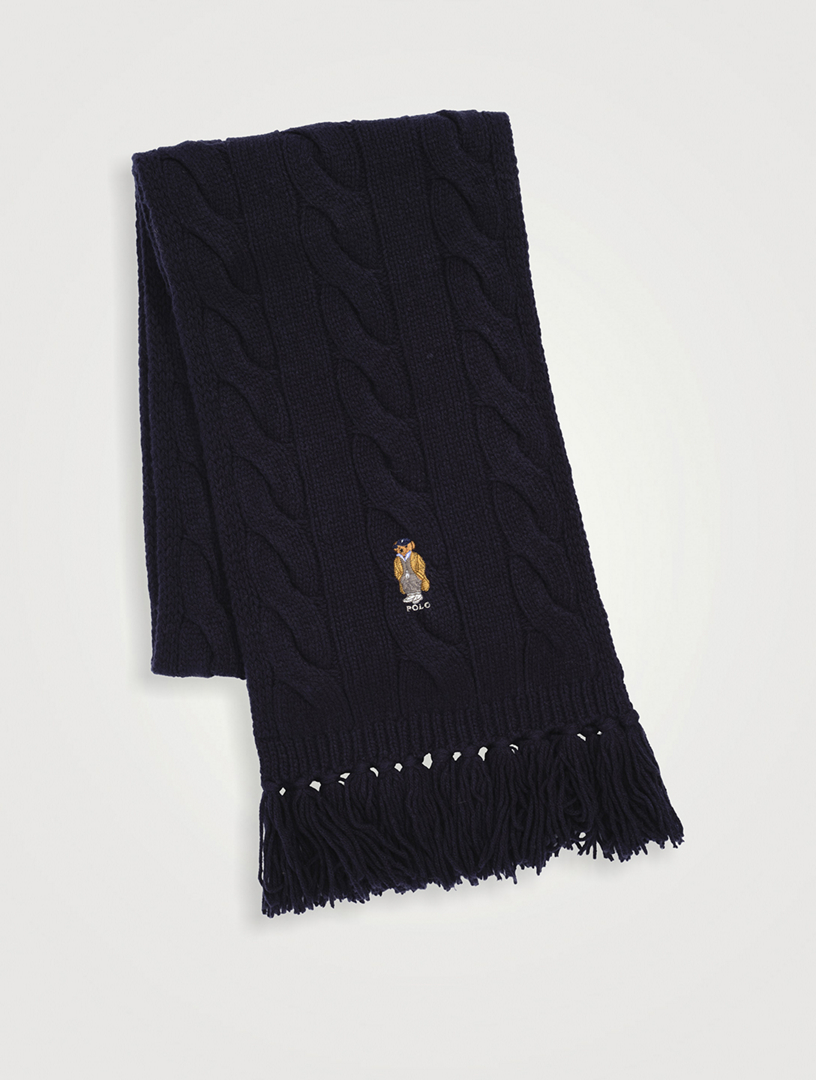 POLO RALPH LAUREN Polo Bear Cable-Knit Scarf | Holt Renfrew