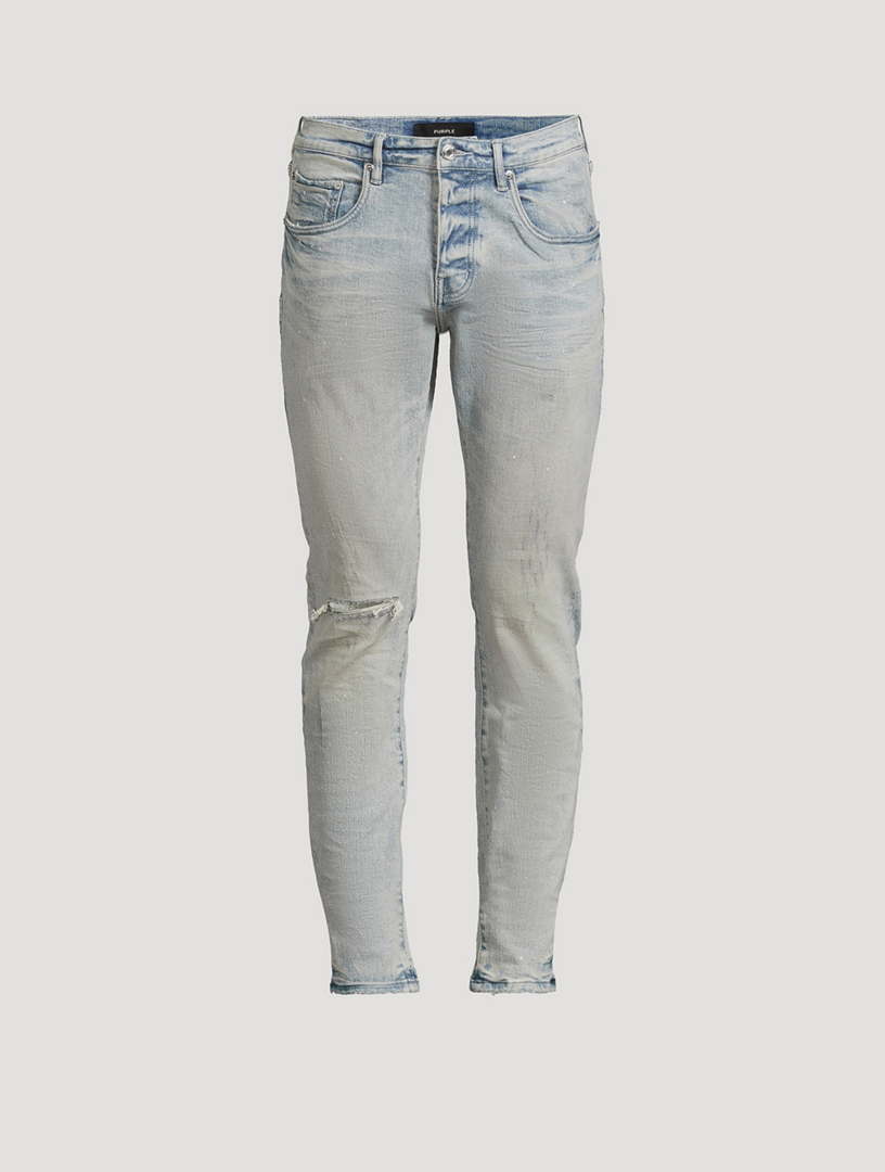 PURPLE BRAND P001 Worn Reflective Skinny Jeans | Holt Renfrew