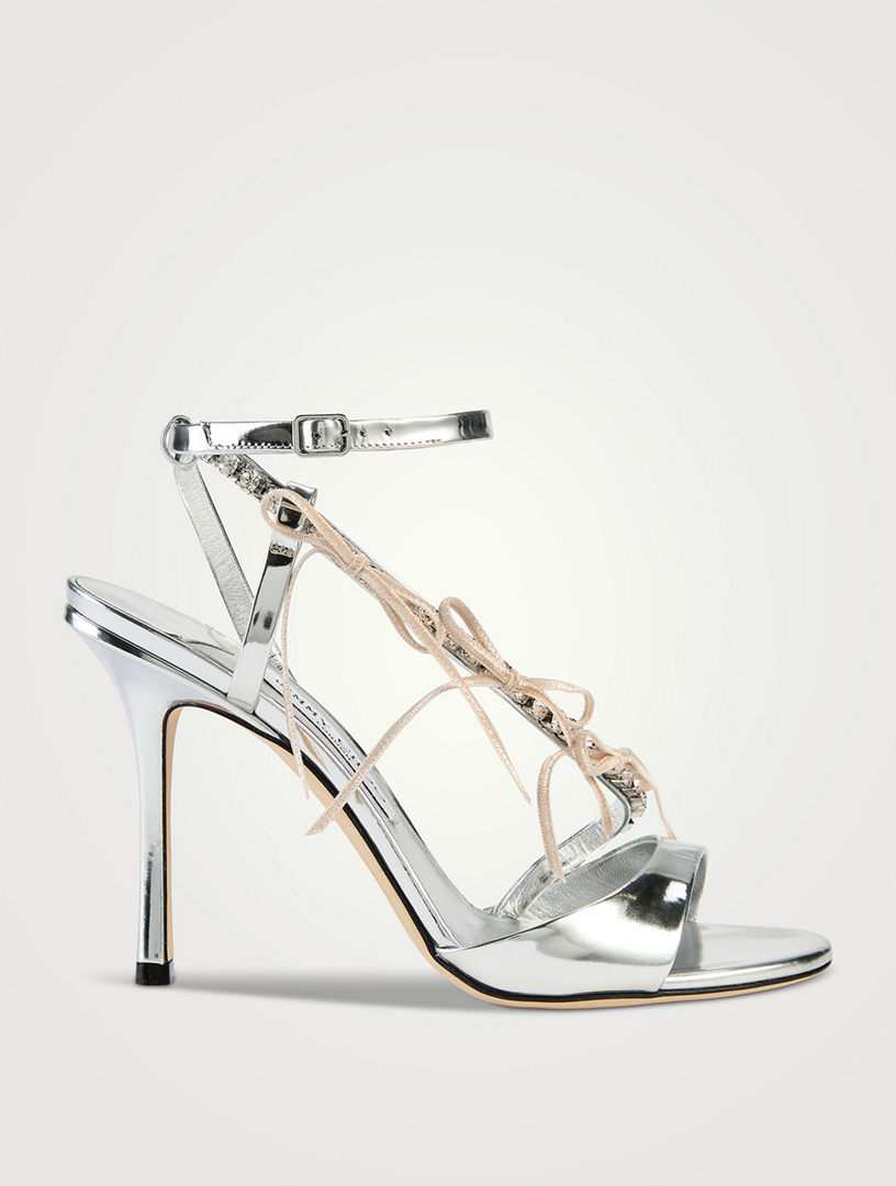 Lula Embellished Metallic Leather Sandals