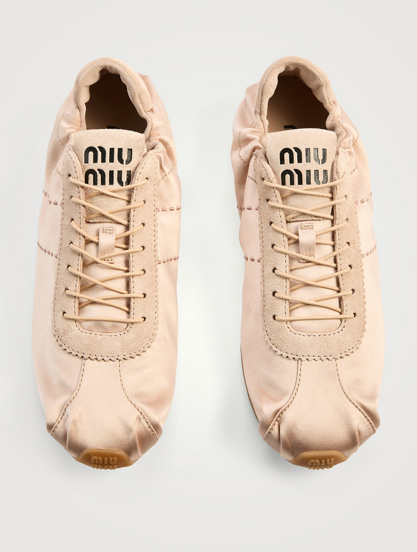 MIU MIU Plume Satin Sneakers | Holt Renfrew