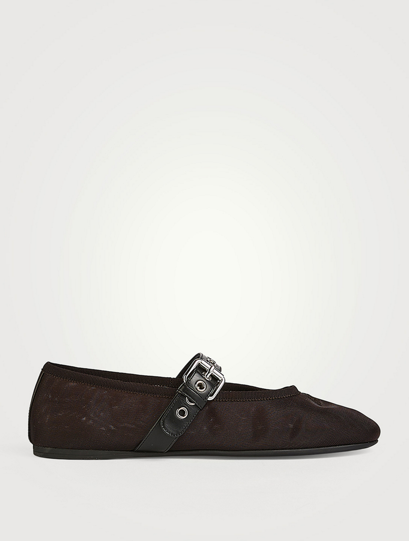 MIU MIU Mesh Mary Jane Ballerina Flats | Holt Renfrew
