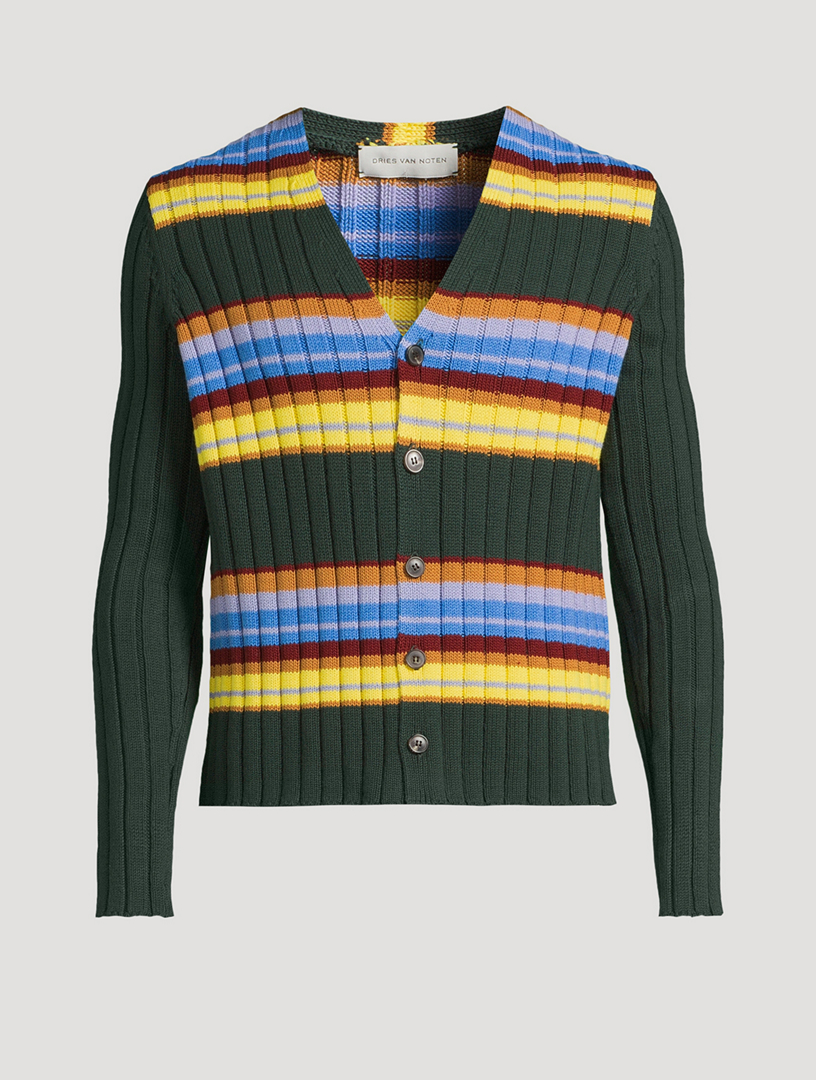 Pull en coton et en laine à rayures