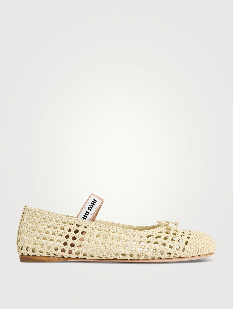 Ballerines en cuir tissé