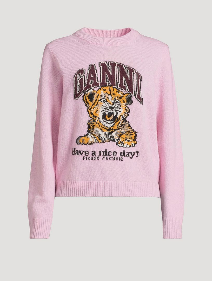 Wool-Blend Graphic Sweater