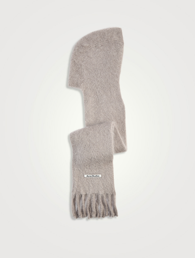 Mohair and Wool Hooded Scarf
