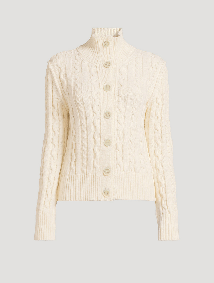 Pull Chloé En Coton Blanc Crème à Manches Transparentes - Taille L