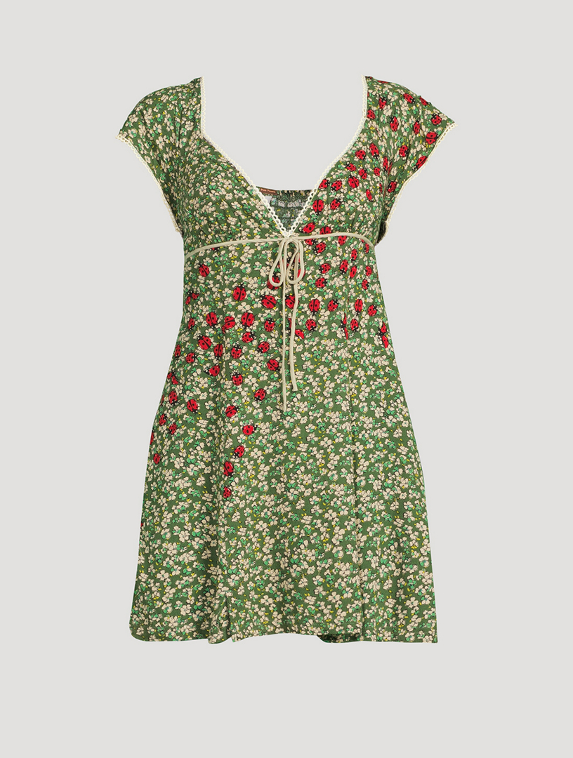 free people green floral dress Free People One Sleeve Floral Dress (0) – The Thrifty Hippy main image 0