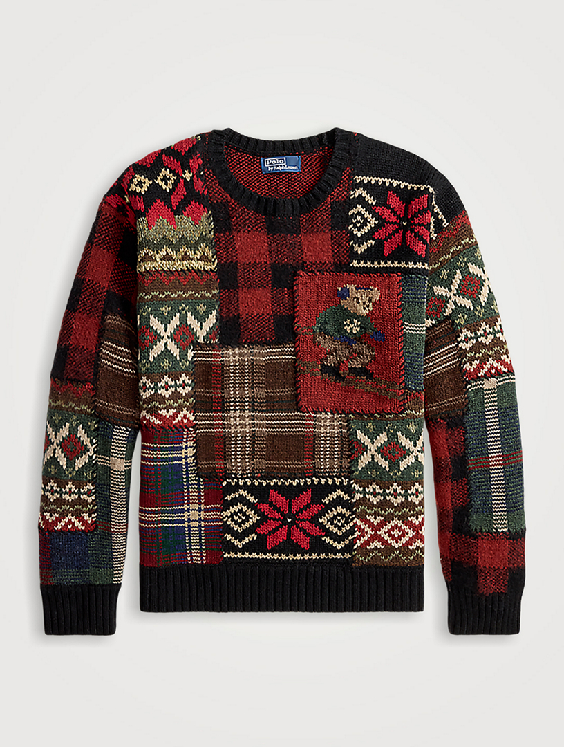 Polo Bear Patchwork Sweater