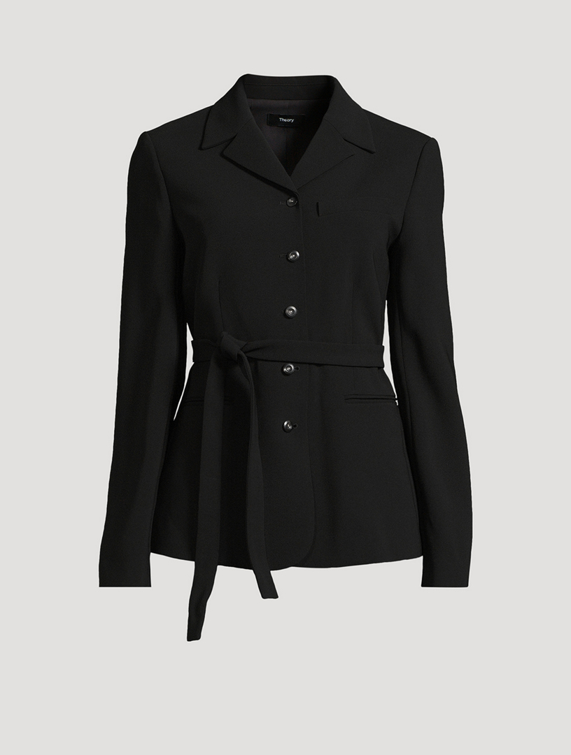 Tie-Waist Admiral Crêpe Jacket