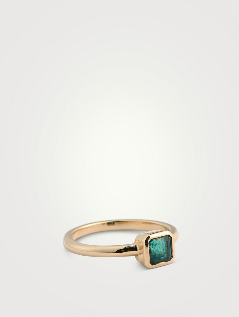 Bague Cléo Allyn en or 14 ct avec émeraude