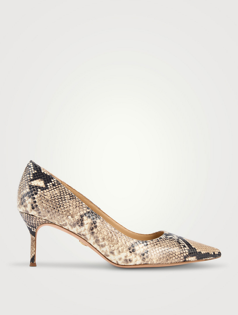 Rita Python-Embossed Leather Pumps