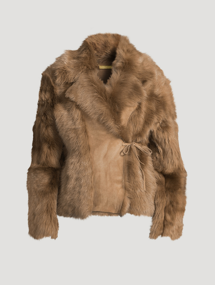 Verna Reversible Shearling Wrap Jacket