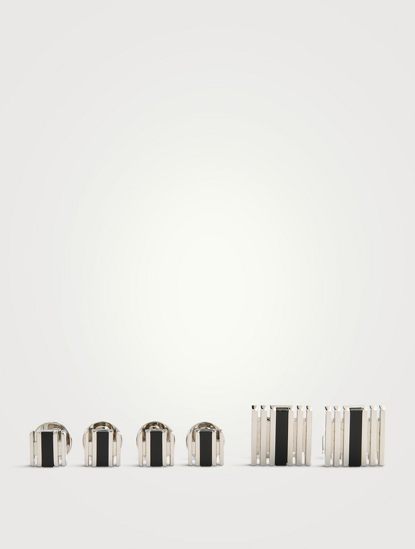 Summer Stripe Onyx Cufflink Stud Set