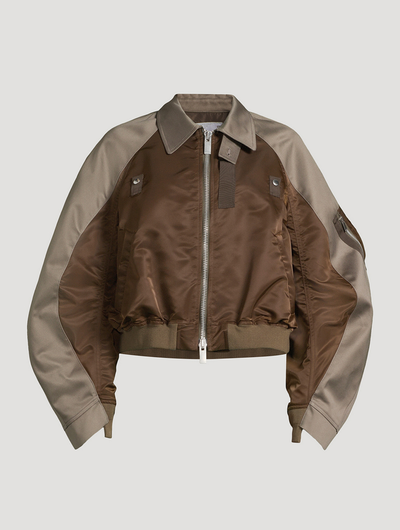 Mixed-Media Bomber Jacket