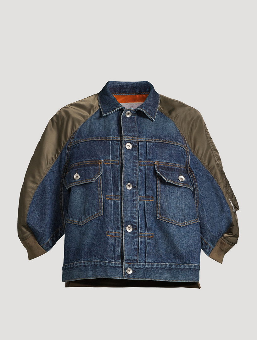 Mixed-Media Denim Jacket