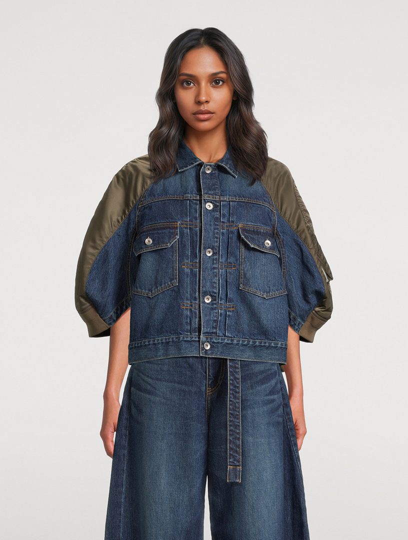SACAI Mixed-Media Denim Jacket | Holt Renfrew