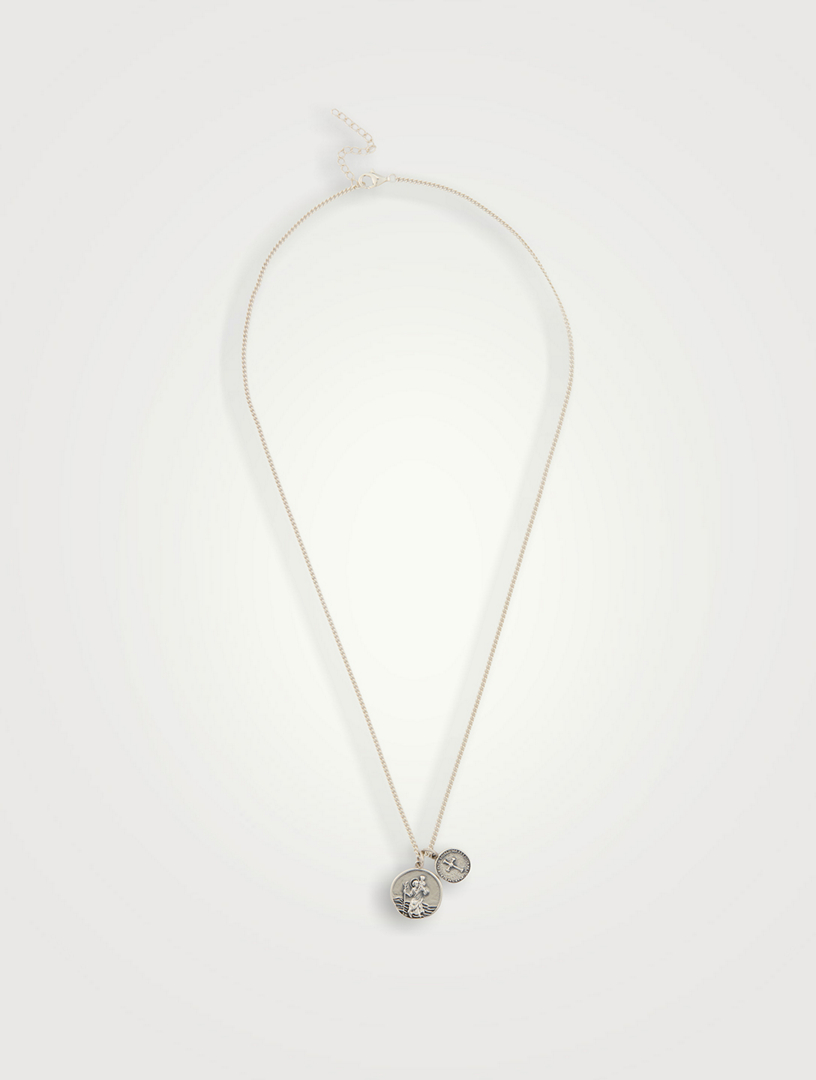 Saint Christopher Double Medallion Necklace
