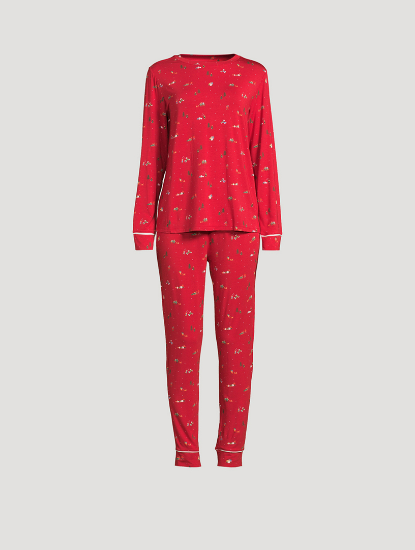Pyjama Gisele à col ras-de-cou à imprimé