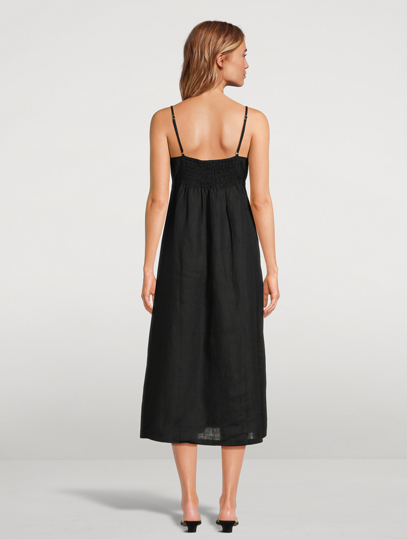 VITAMIN A Zella Linen Midi Dress | Holt Renfrew
