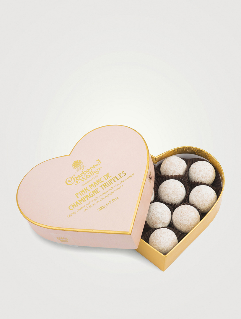 Marc De Champagne Chocolate Truffle Pink Heart Box