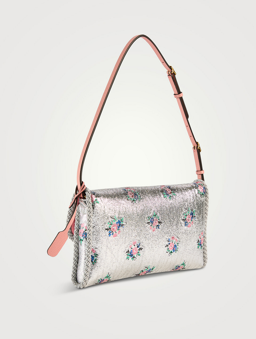 VALENTINO GARAVANI DeVain Floral Jacquard Lurex Shoulder Bag