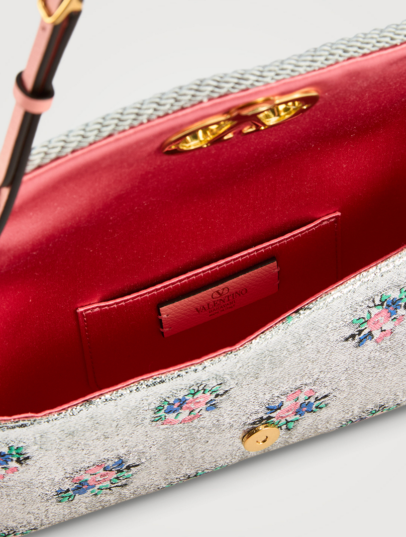 VALENTINO GARAVANI DeVain Floral Jacquard Lurex Shoulder Bag