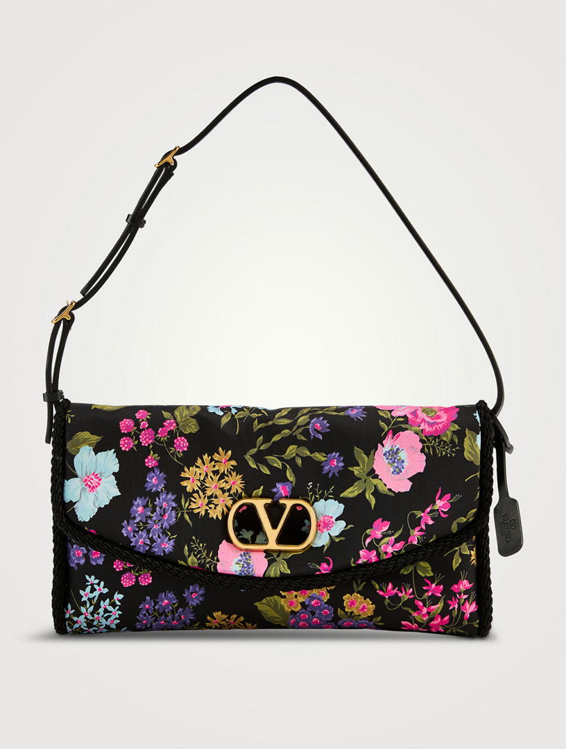 DeVain Floral Jacquard Moiré Papier Shoulder Bag