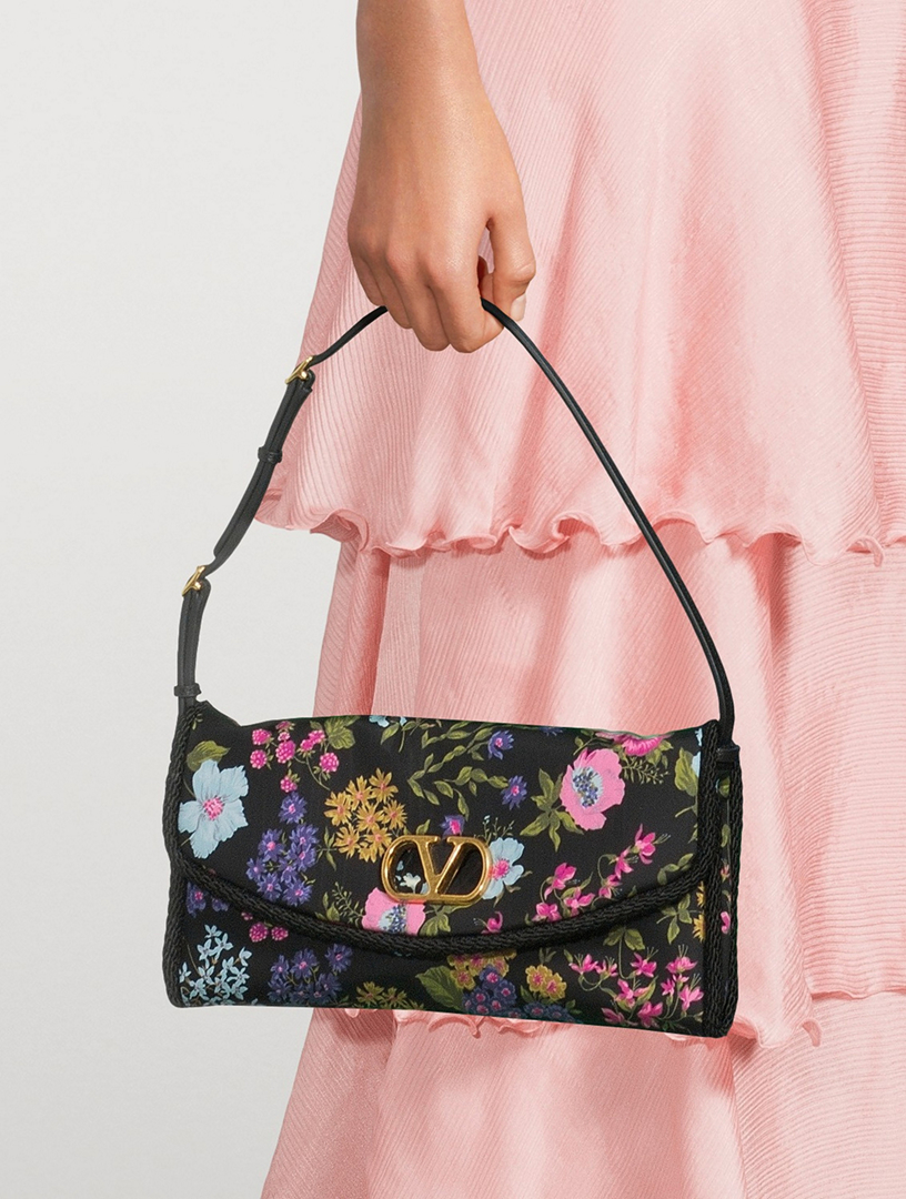 VALENTINO GARAVANI DeVain Floral Jacquard Moiré Papier Shoulder