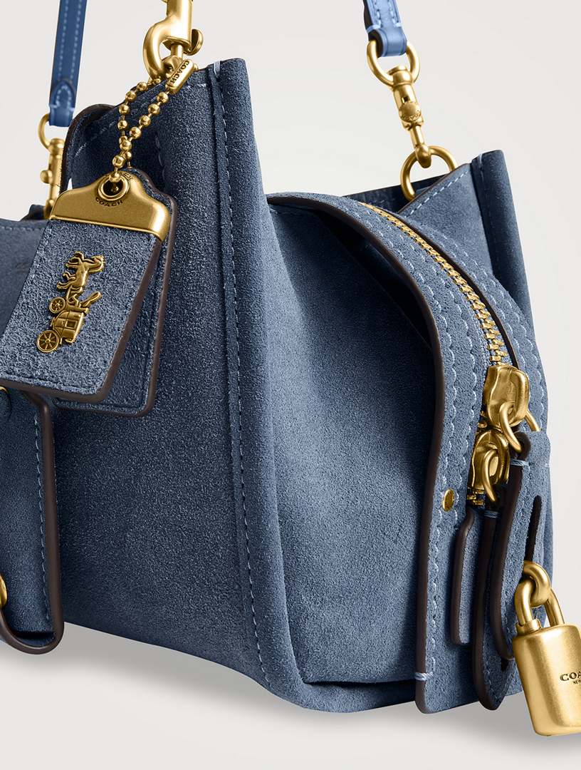 バッグ Coach Blue Suede Signature Shoulder Bag Coach Blue Suede Small Shoulder Bag | eBay