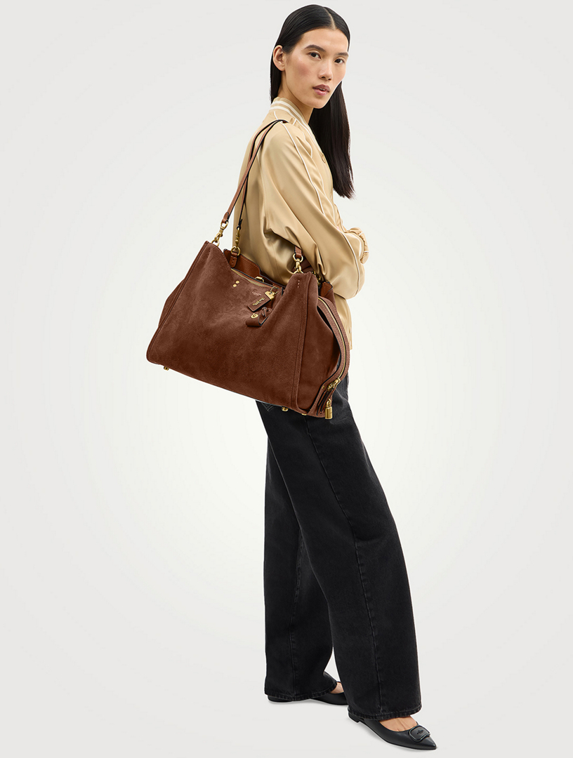 COACH Rogue 40 Suede Shoulder Bag | Holt Renfrew