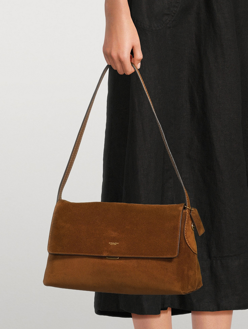 COACH New York Suede Flap Shoulder Bag | Holt Renfrew