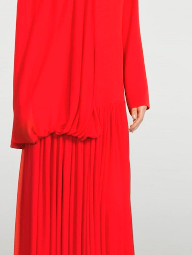 fitted lace wedding dress Calvin Klein Chiffon Bell Sleeve Dress Red 6 at Amazon Women's Clothing  store main image 1