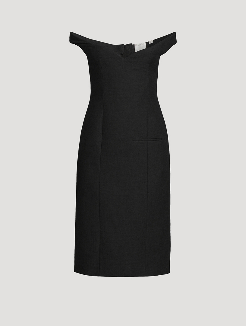 Robe en laine aux épaules dénudées Bonny