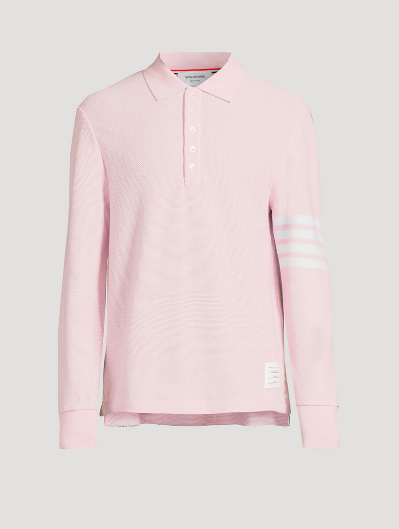 Four-Bar Long-Sleeve Polo Shirt