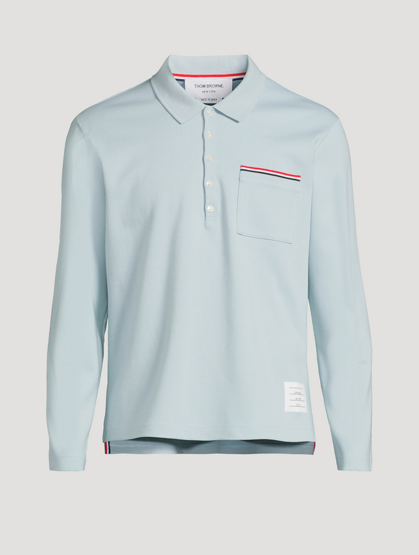 THOM BROWNE Long-Sleeve Polo Shirt | Holt Renfrew