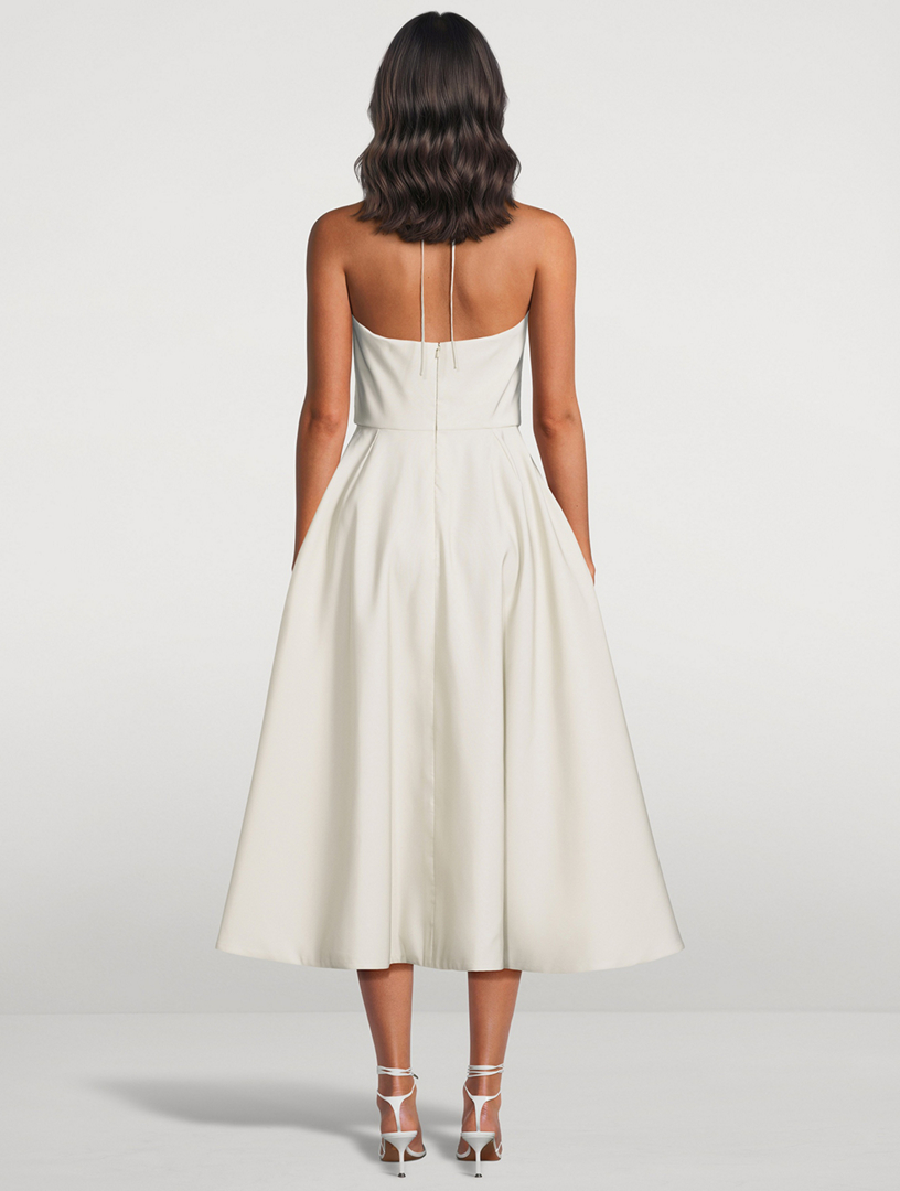 polka dot a line midi dress ZAPAKA Women Black Summer Cocktail Dress A Line Off The Shoulder White Polka Dots Dress with Slit, Black White Dot / US6
