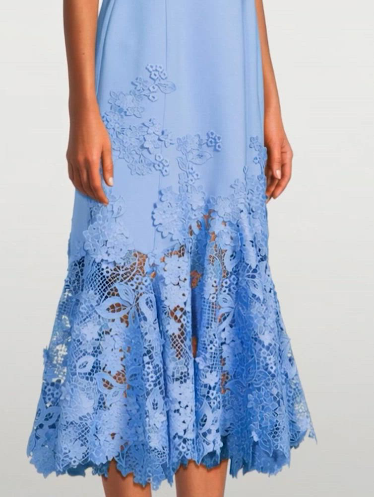chinese dress ladies Aqua Womens Lace Midi Halter Dress – Vanessa Jane main image 0