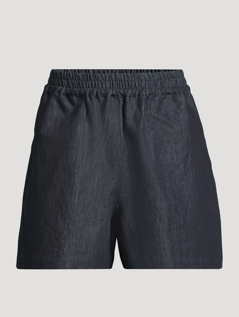 STUDIO NICHOLSON Elio Cotton And Linen Shorts | Holt Renfrew