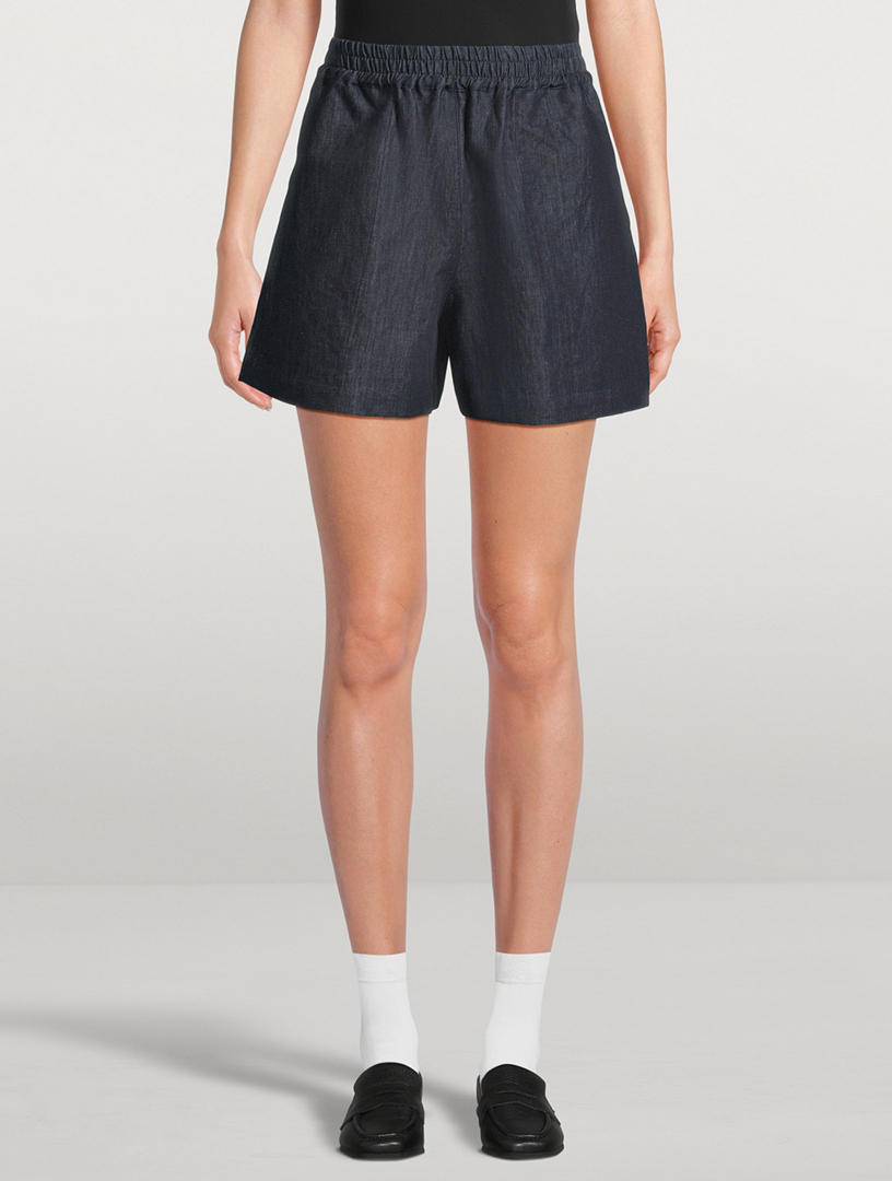 STUDIO NICHOLSON Elio Cotton And Linen Shorts | Holt Renfrew